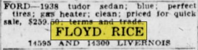 Floyd Rice Ford - Feb 1943 Ad